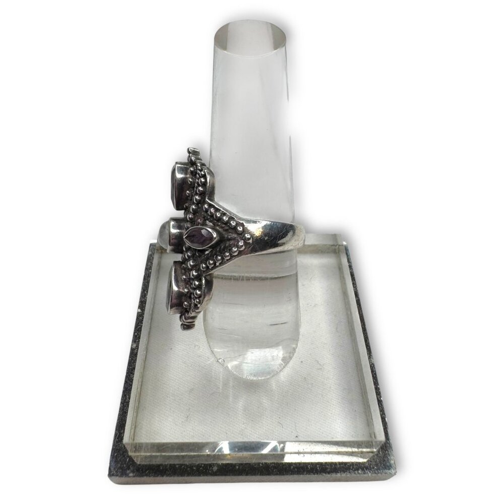 SLG Silvogue Sterling Silver Moonstone Labradorite Ring Size 7.5 - Picture 5 of 15